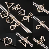 fashion handmade pearls hair clips pin elegant geometric round barrette women girls sweet hairpins barrettes hair accessories