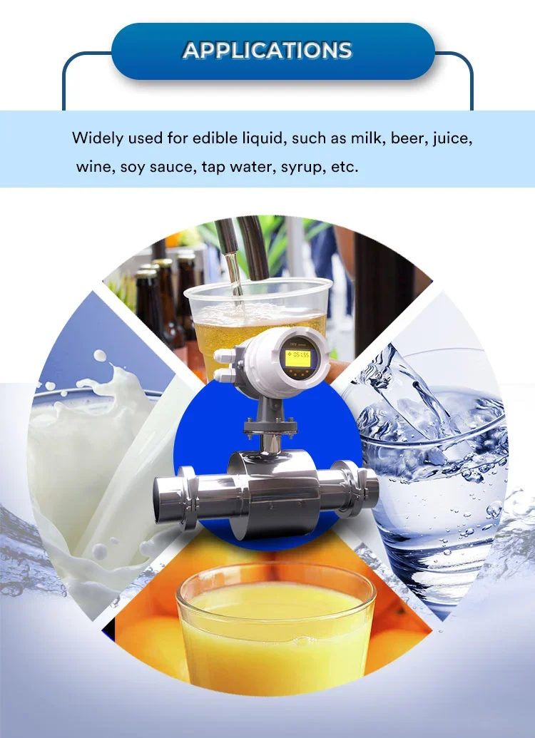 Тройной зажим dn40 316 дюйма RS485 измеритель расхода пива молока воды