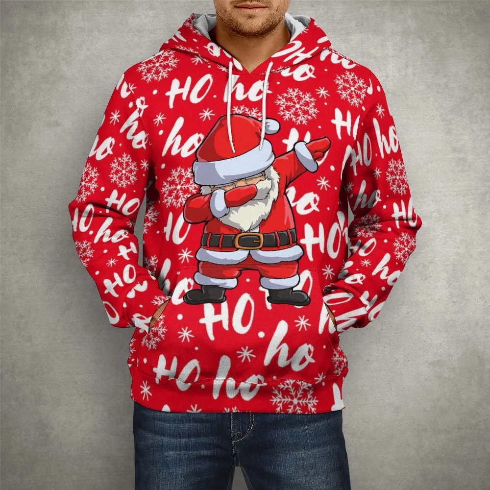 

Christmas Fleece Hoodies Funny Santa Claus Graphic for Men Hooded Pullovers 3D Reindeer Winter Hoodie Xmas Warm Kids Sweatshirts