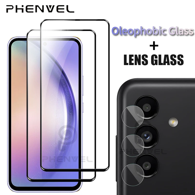 

Protective Glass For Samsung Galaxy A54 Full Cover Screen Protector For Galaxy A54 Oleophobic Tempered Glass Film