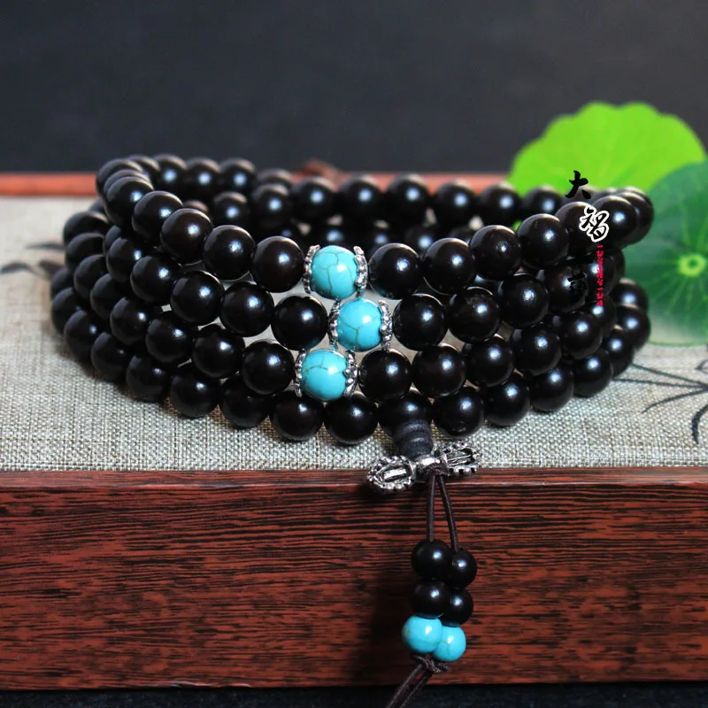 Прямые продажи с фабрики Ebony108W бусинами-разделителями четки Будды мужские и