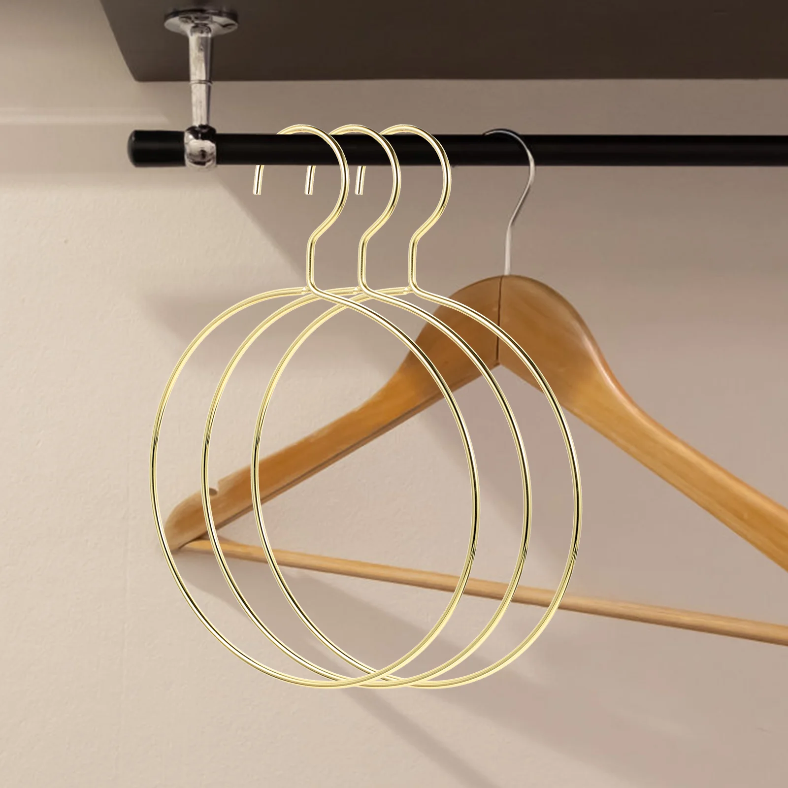 

16 Scarf Organizer Metal Ring Tie Hanger for Storing Wrap Shawl Tie Belt Scarves