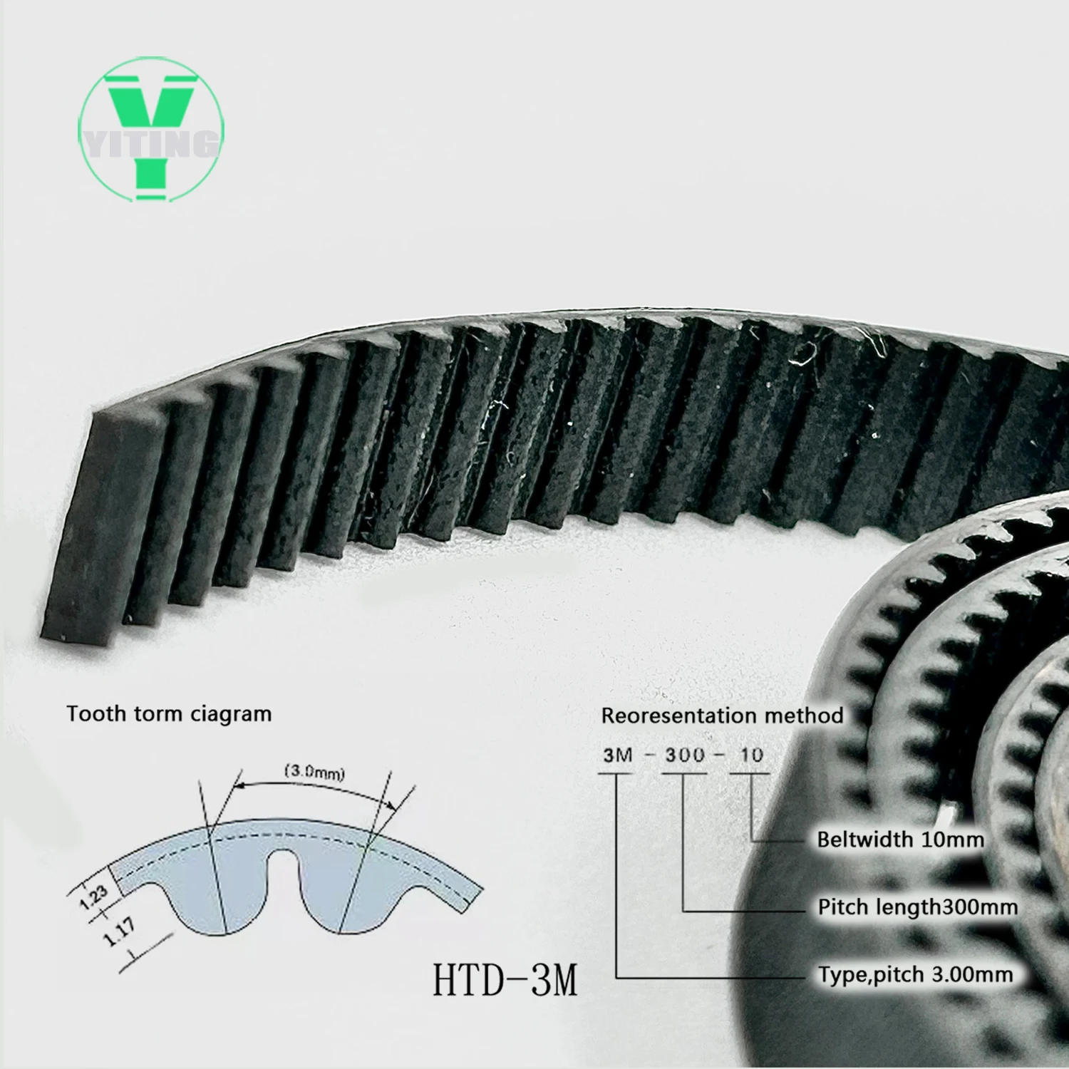 HTD 3M спиральный зуб Открытый синхронный ремень Ширина 5/9/10/15/20/25/30 мм Резиновый