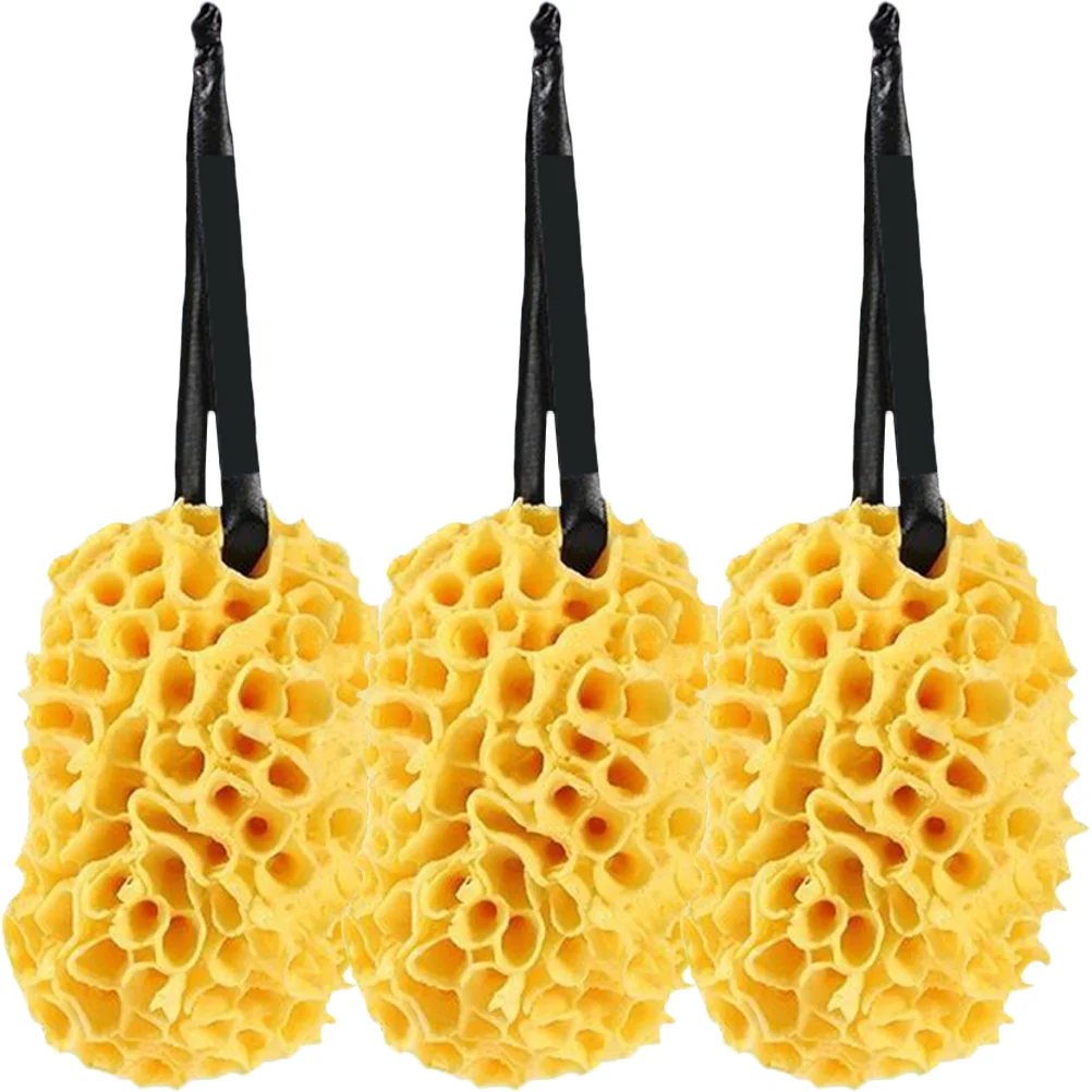 

3 Pcs Honeycomb Bath Ball Body Wash Sponge Scrubber Shower Accessory Hydrophilic Polyurethane Back