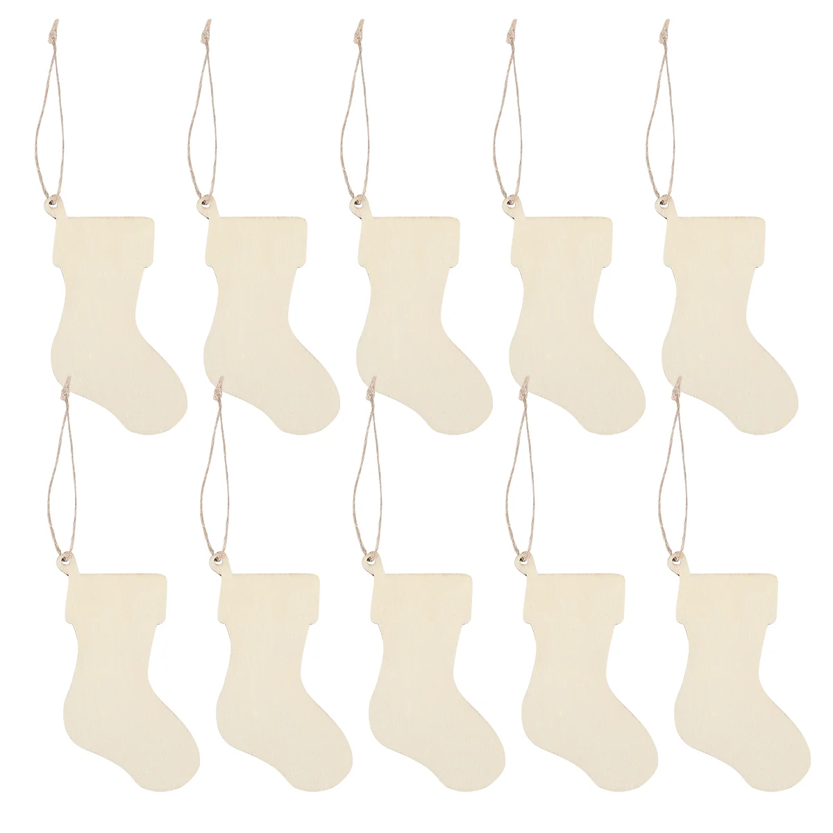 

Christmas Unfinished Stocking Cutouts Blank Wooden Slices To Paint Socks Pendant Ropes Crafts