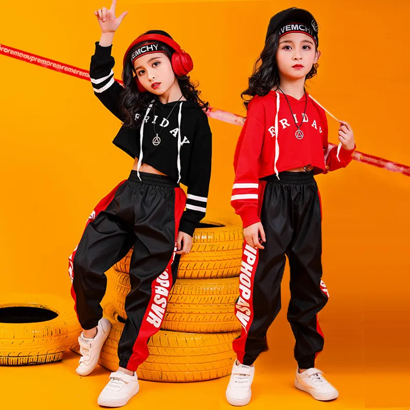 Детская спортивная одежда толстовка черные и красные толстовки укороченный топ