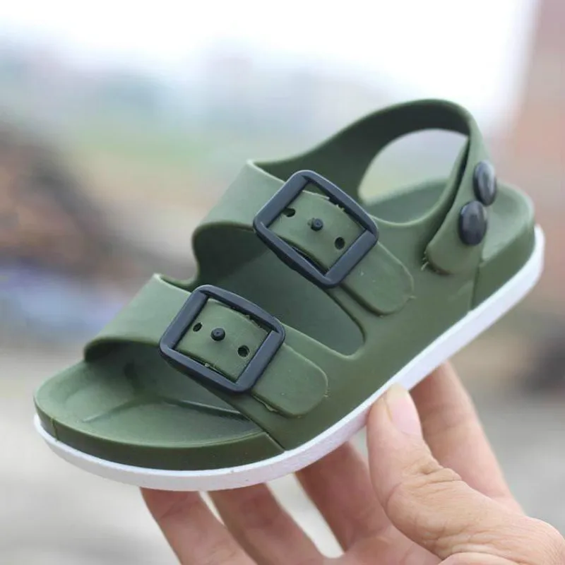 2022 New Summer Boys Sandals For Children Beach Shoes Kids Sports Soft Anti-slip Casual Toddler Baby Pvc Leather Flat Sandals