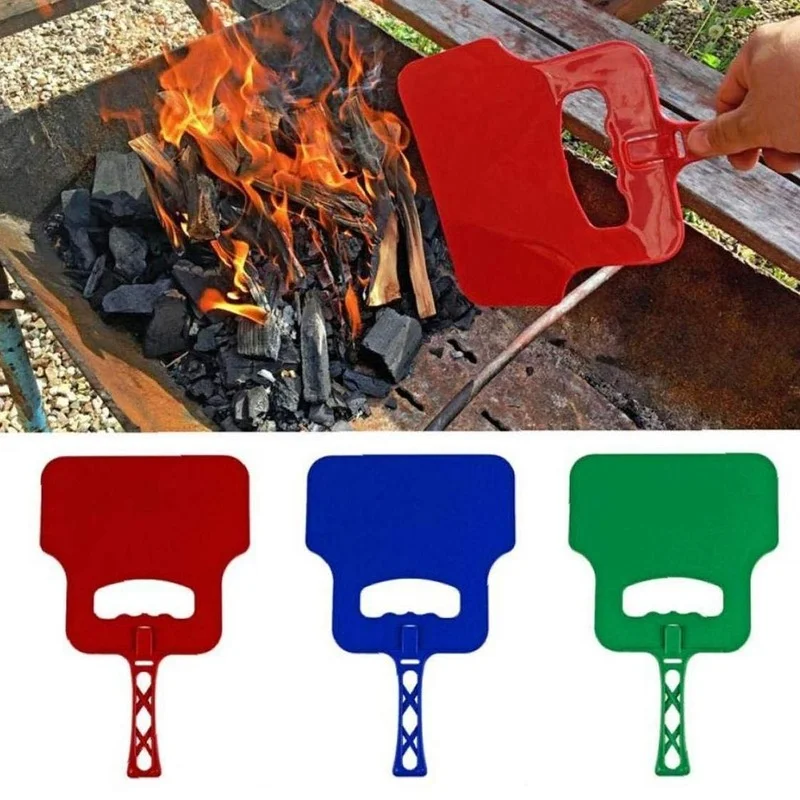 1PC BBQ Outdoor Manual Cooking Crank Fan Blower Combustion-Supporting Hand Plastic Barbecue Grill Bbq Accessories Random Color