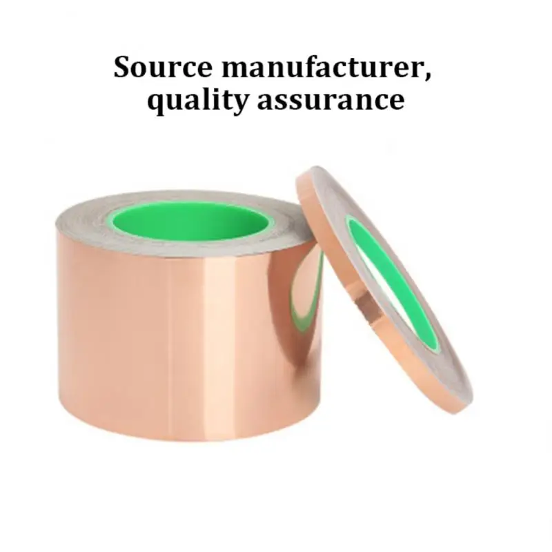 

Double Guide Heat Resist Tape Copper Foil Tape Self-adhesive Electronic 50m Copper Foil Strip Tools And Gadgets Back Adhesive