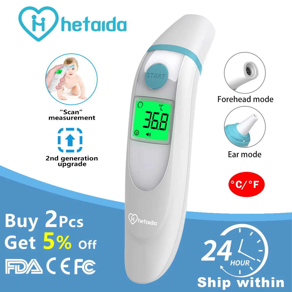 

ЛОБНЫЙ термометр HeTaiDa 8228, медицинский бесконтактный термометр, инфракрасный термометр для быстрого измерения ушей для взрослых и детей