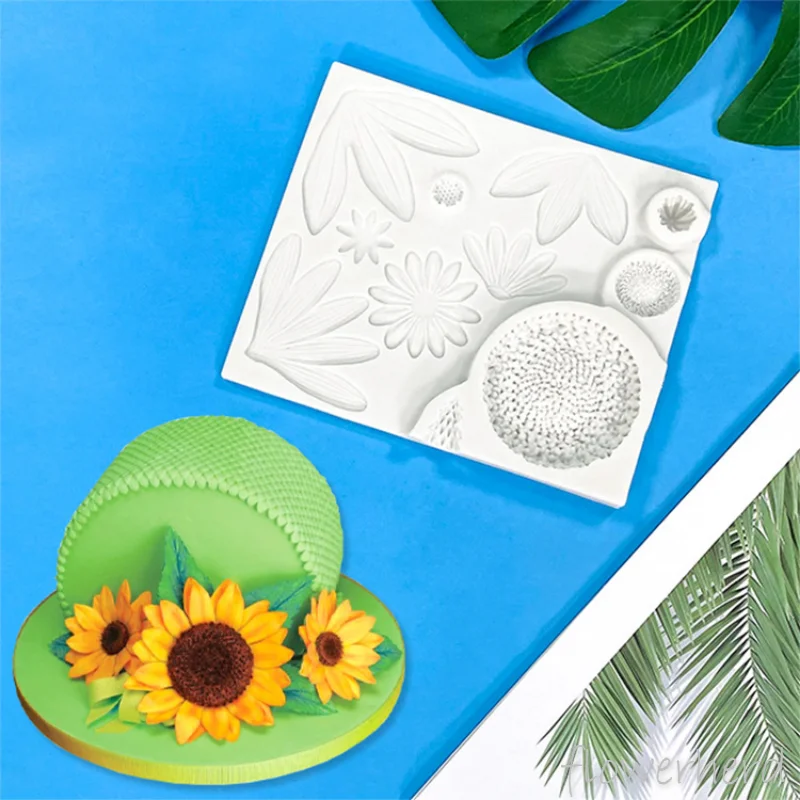 

Sunflower Petal Leaves Silicone Mold Diy Cake Decoration Chocolate Baking Tools Sunflower Fondant Clay Epoxy Resin Molds