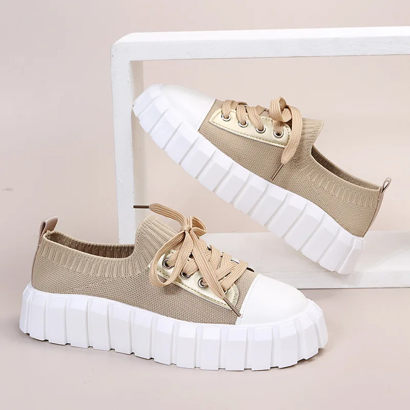 

Ladies Sport Shoes 2022 Spring and Autumn New Style Lightweight Comfortable Casual Shoes Outdoor Non-slip Thick Sports Shoes