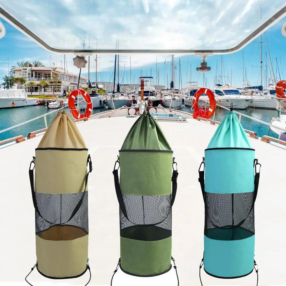 

Fine Workmanship Useful Leak-proof Boat Mesh Trash Bag Compact Mesh Trash Bag Large Capacity for Kayak