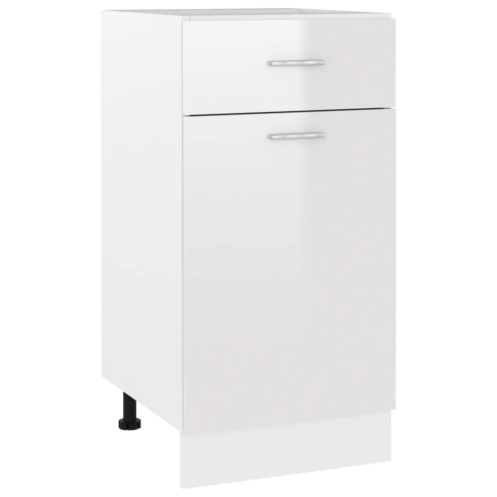 

Bottom Cabinet, Chipboard Drawer Cabinet, Kitchen Furniture High Gloss White 40x46x81.5 cm