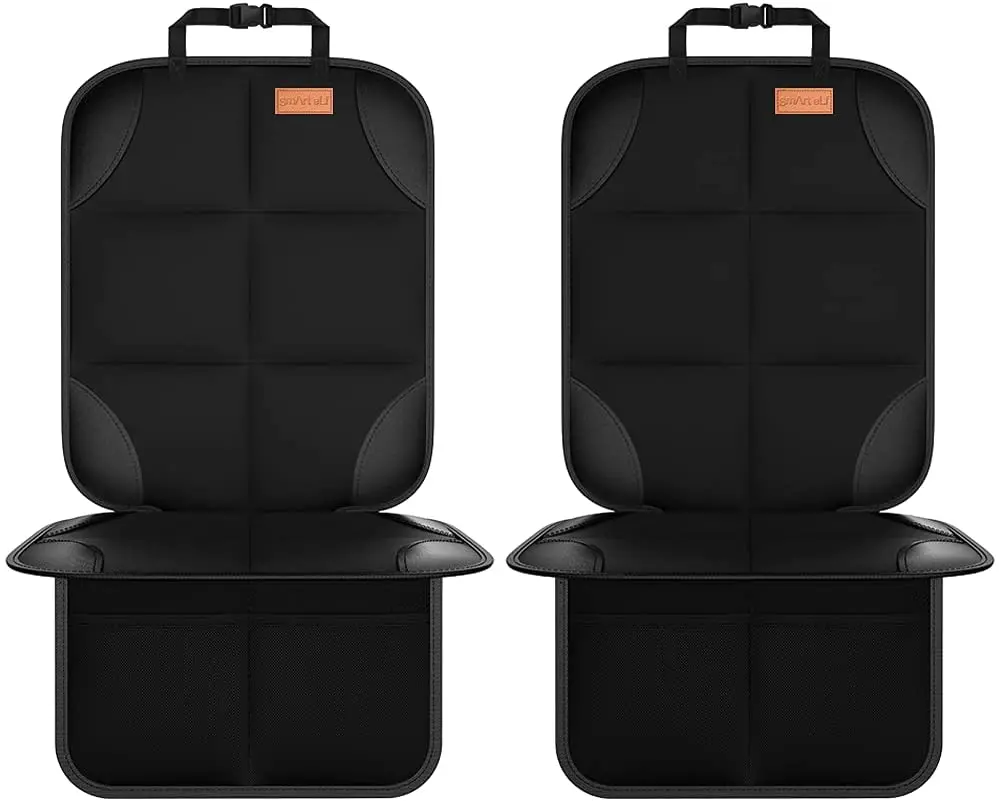 

Car Seat Protector 2 pack kids Car Seat Protectors for Child Seats with Waterproof Fabric Thickest Padded Cover Organiser Pocket