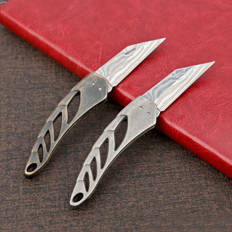 Латунный нож для киля в стиле ретро острый складной из титанового сплава брелок