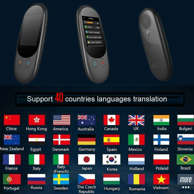 

2022 F1A Translator With Bluetooth Camera Support Photographic Scanning Smart Instant Voice Offline Multi-Languages WIFI