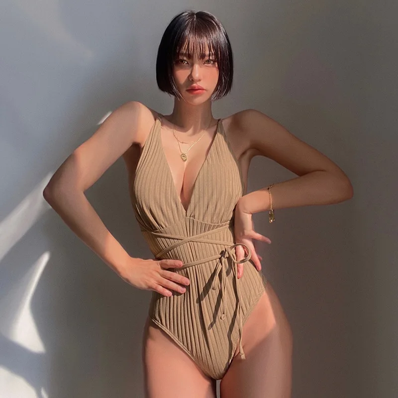 

Women Overall Slim Club Sexy Bandage Solid Color Low Cut V-neck Women Skinny Camis Bodysuit Girl Shorts Jumpsuit Rompers Y2k