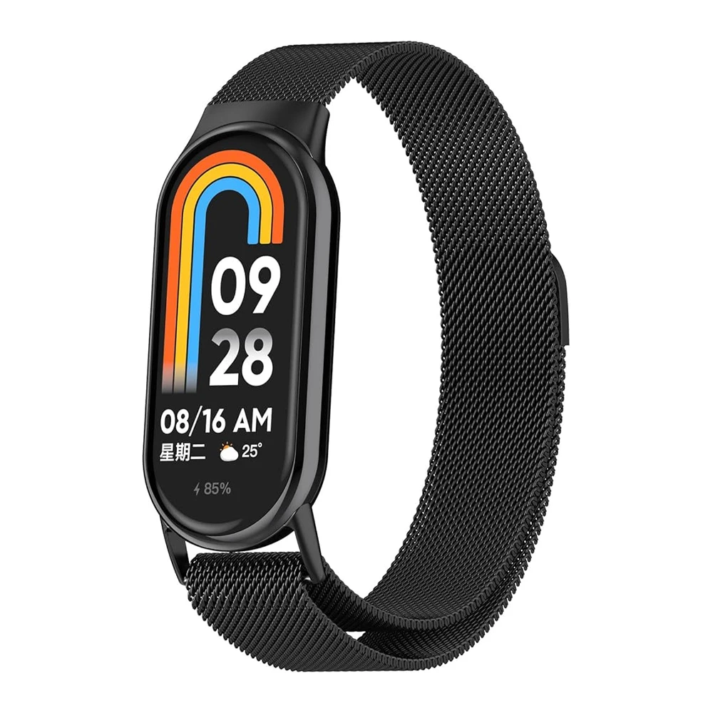 Фото Браслет из нержавеющей стали для mi band 8 9, аксессуары для miband 8, mi band 9, Магнитная Петля, ремешок для браслета Xiaomi mi band 9 №2