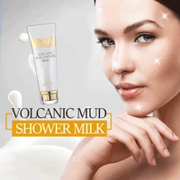 150ml body white volcanic mud shower gel perfume lasting fragrance exfoliating women body lotion body cream skin whitening