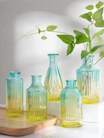 european retro art color transparent glass vase mini bottle hydroponic systems flowerpot living room home decoration