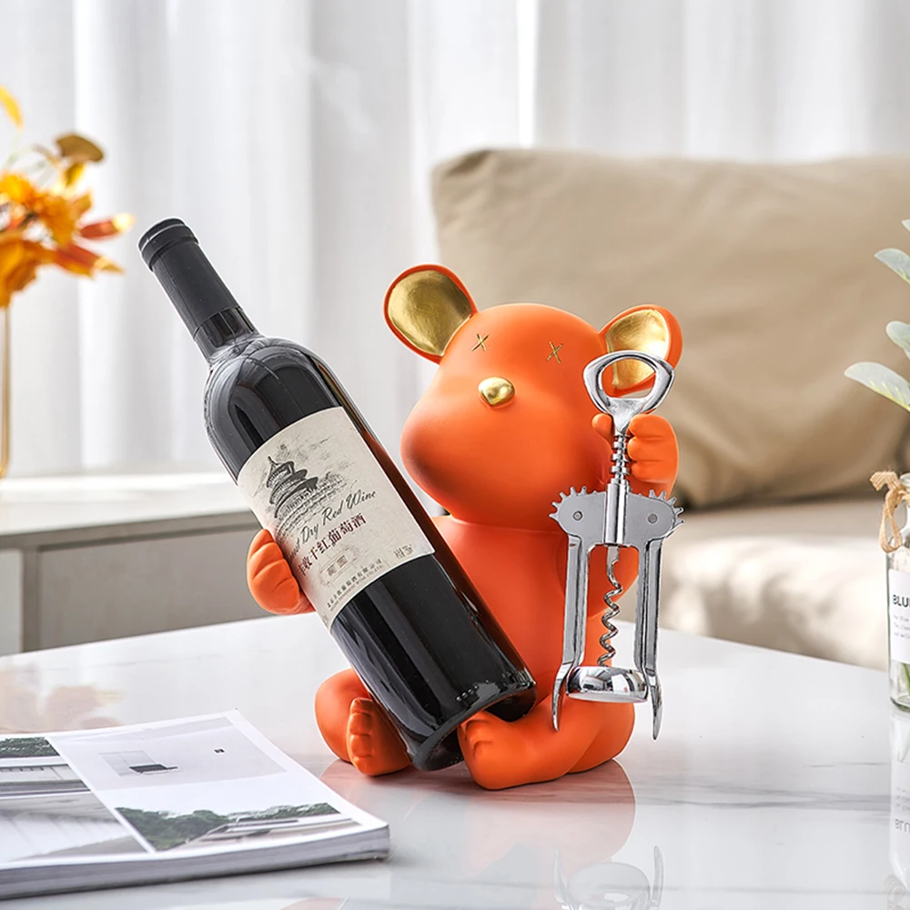 

Милые аксессуары, подставка для вина в виде медведя, держатель для бокалов, аксессуары для украшения дома, украшение для столовой, подарок д...