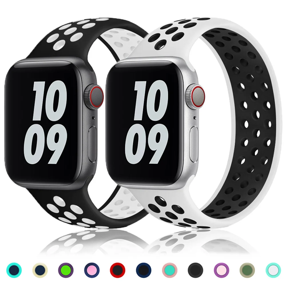 

Ремешок Solo Loop для Apple Watch Band 49 мм 45 мм 44 мм 42 мм 41 мм 40 мм 38 мм, Силиконовый эластичный браслет для IWatch Ultra 8/7/6/SE/5/4/3/2