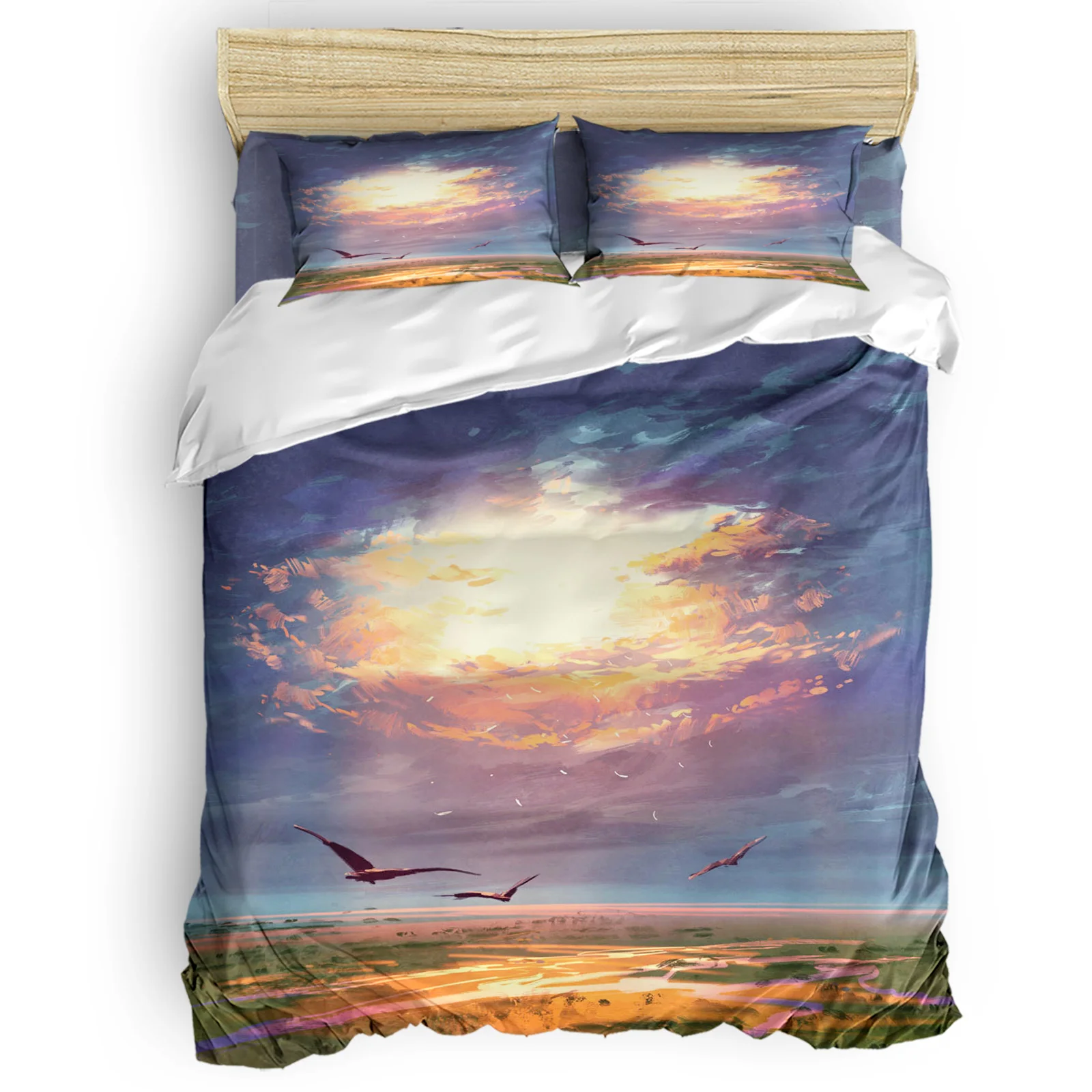 

Cloud Asuka Sky Painting Comfortable Household Goods Bedroom Bed Luxury Duvet Cover 2/3/4 Pieces