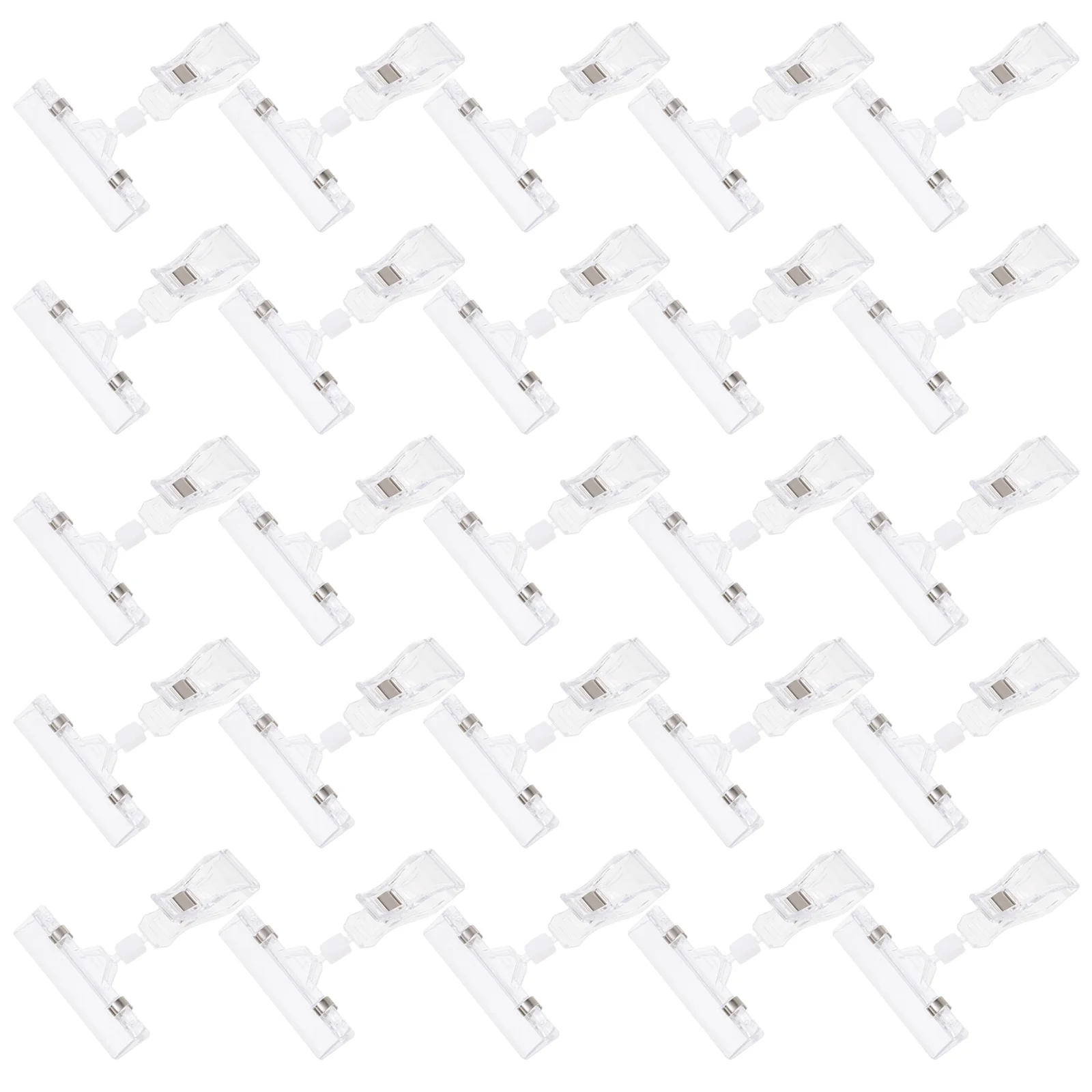 

25pcs Plastic Merchandise Tag Clip Rotatable Sign Holder Clip Double Display Label Clip