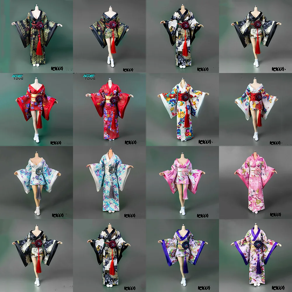 

ICE TOYS IC1004 1/6 Sexy Printing Japanese Kimono Bathrobe with Girdle Accessory Long/Short Style for 12 inches Action Figure