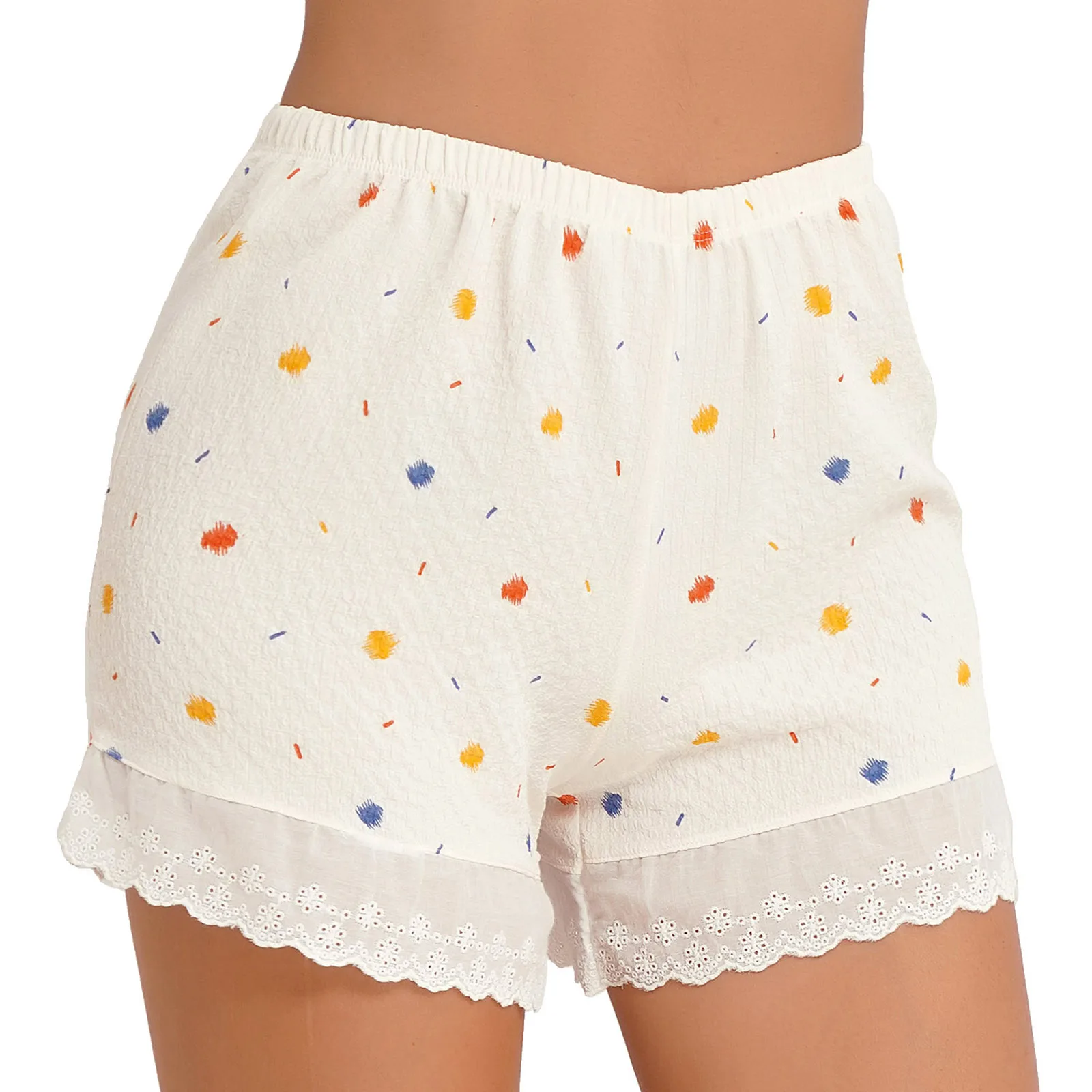 

Womens Lolita Short Cute Print Shorts Casual Lace Trim Bloomers Panties Pajama Bottoms Homewear Loungewear Nightwear