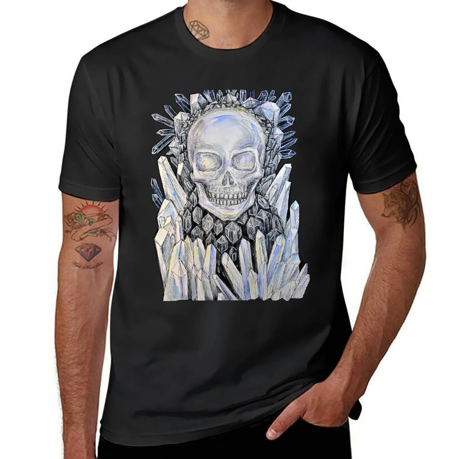 Сrystal skull. Визуализация серий минералов футболка черные мужские футболки