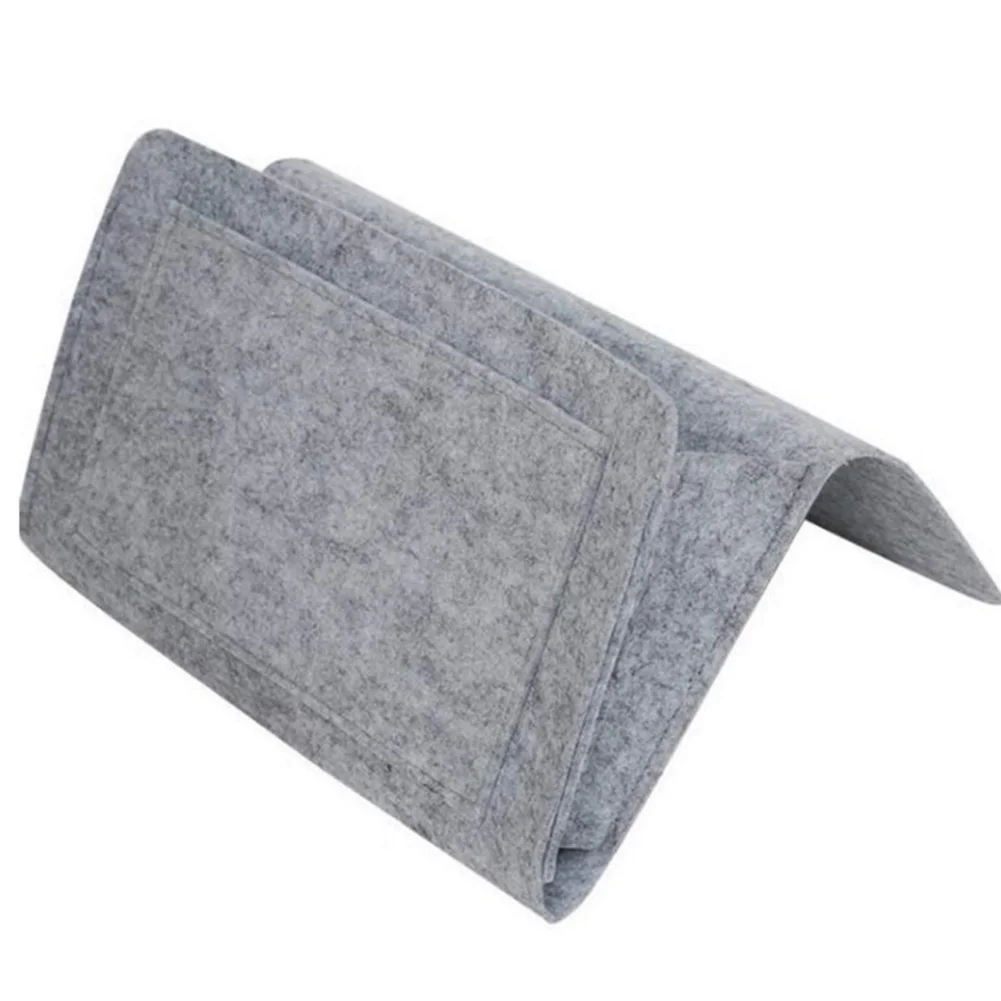 

1PCS Storage Bag Housewear Hanging Felt Nightstand Tablet Computer Storage Bag For Living Room Bedroom Office Bed Sofa Desk