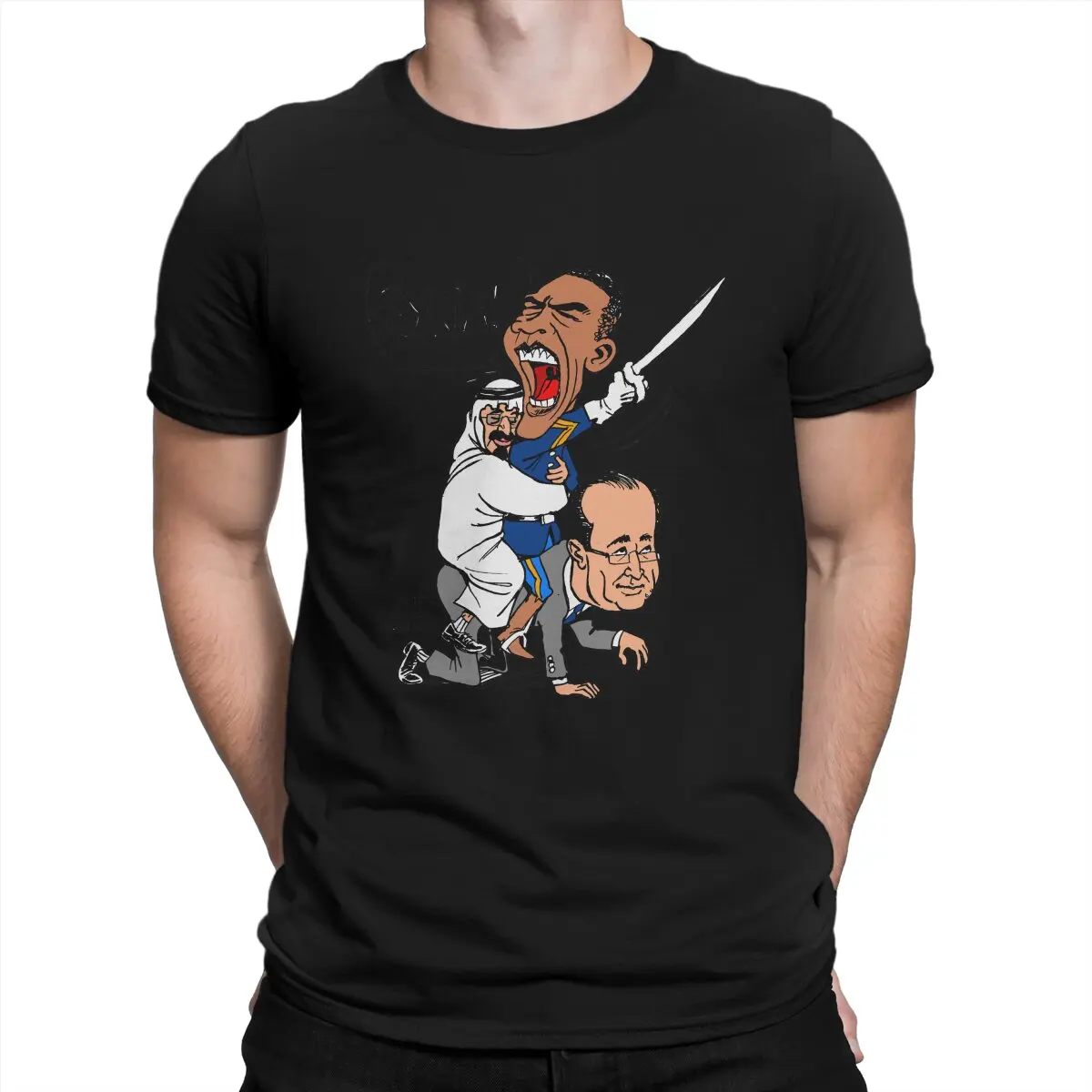 

Men's T-Shirt Syria Cartoons Vintage Pure Cotton Tee Shirt Short Sleeve Mr Putin Traditional Political Elite Russia's T Shirts