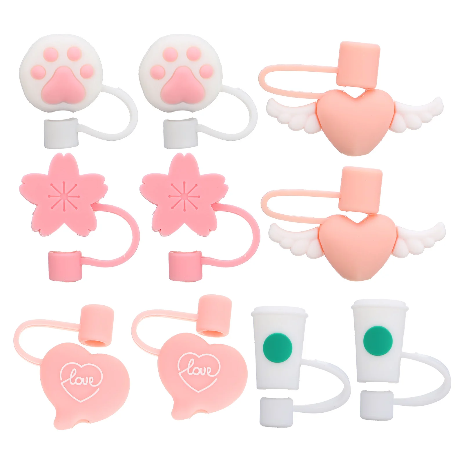 

10 Pcs Straw Protector Caps Airtight Seal Plugs Anti- Silicone Tip Cover Cocktail Straws Tips Drinking