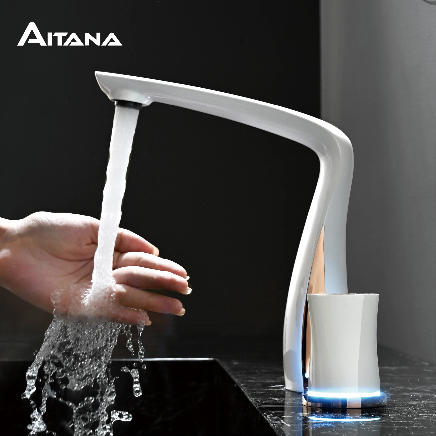 Роскошный латунный белый смеситель для ванной комнаты aitaneроскошная модель с