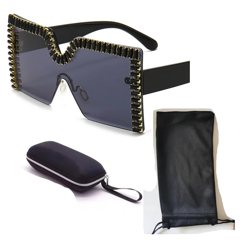 

2022 Baroque Square Sunglasses Women Crystals Sexy Girls Sun Glasses Rhinestone Ladies Shades for Party Oculos De Sol Feminino