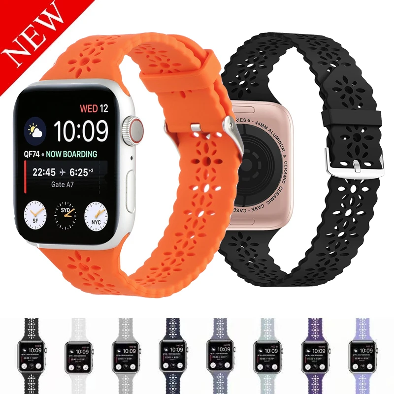 

Ремешок силиконовый для Apple Watch 7/6/SE/5/4/3/2/1 45 мм 41 мм 44 мм 42 мм 40 мм 38 мм