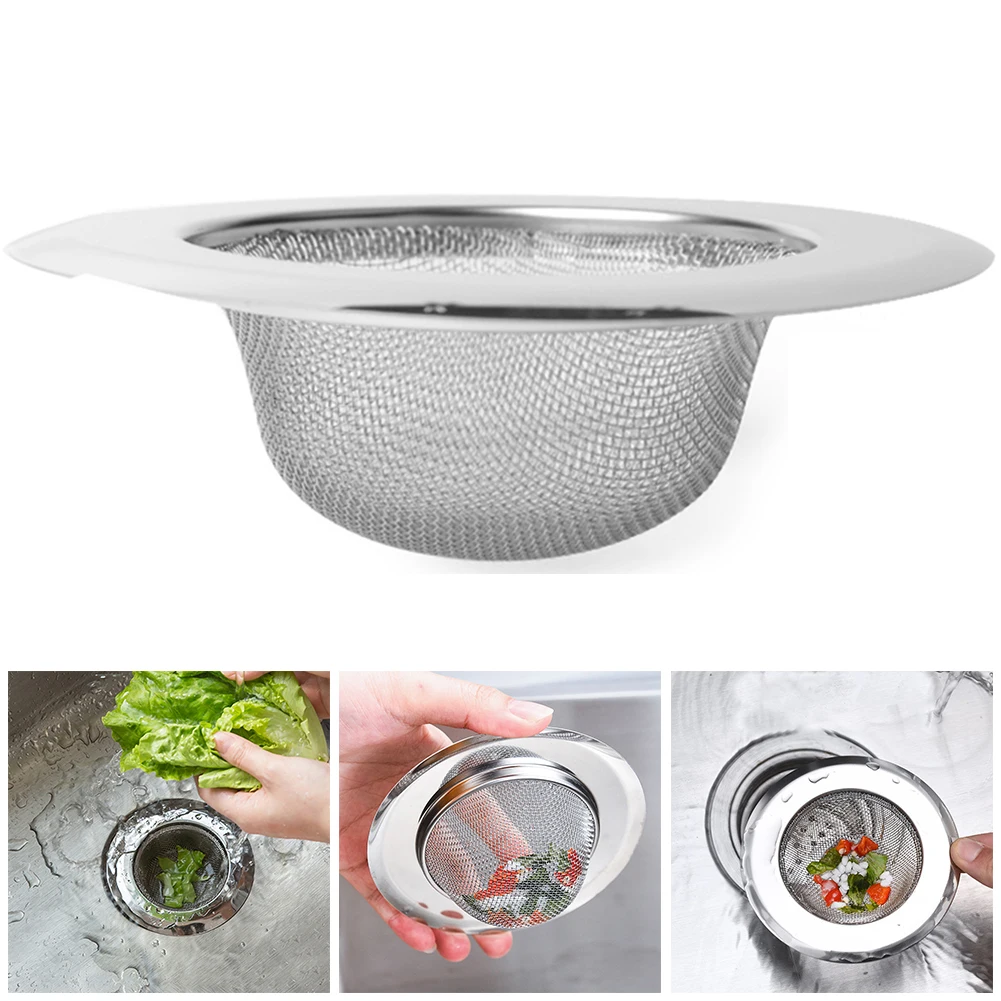 

2pcs Kitchen Sink Strainer Floor Drain Stainless Steel Hair Catcher Stopper Shower Drain Hole Filter Trap Sink Basket Strainer
