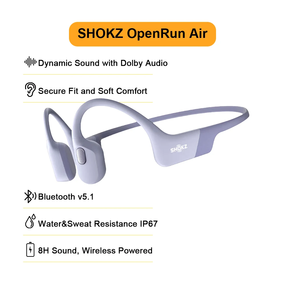 Фото SHOKZ S803 – наушники с костной проводимостью открытого типа, IP67, длительное время работы, спортивные наушники №2