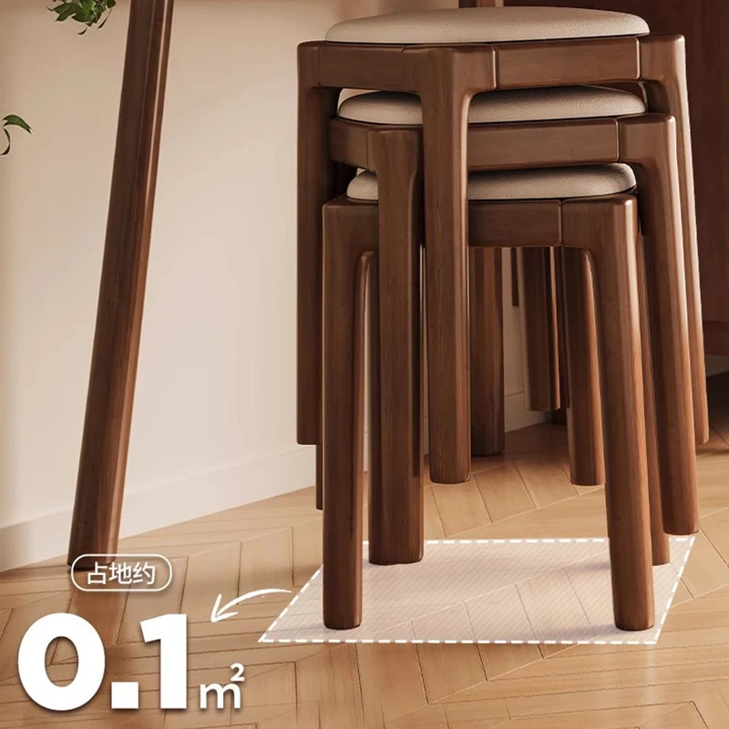 Деревянный обеденный стул для гостиной кухни складной в скандинавском стиле