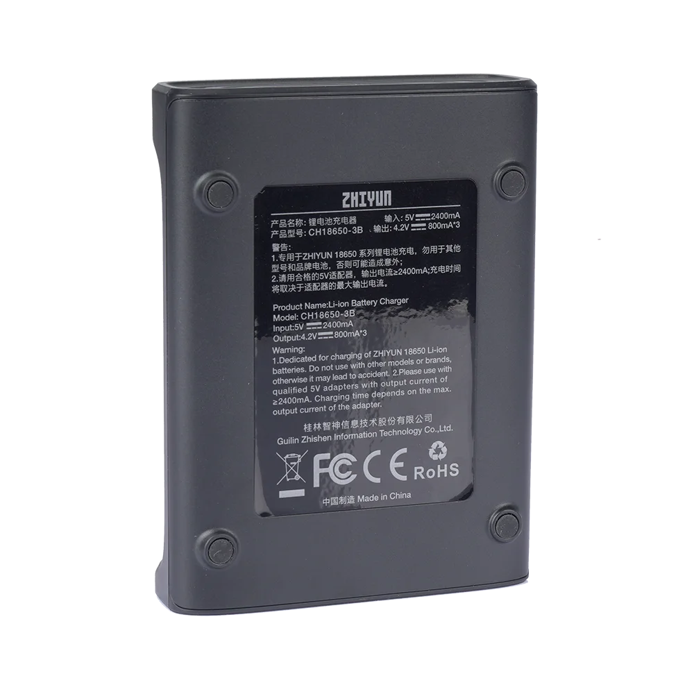 Зарядное устройство Zhiyun 18650 3 слота черный для Crane 2 карманный стабилизатор -