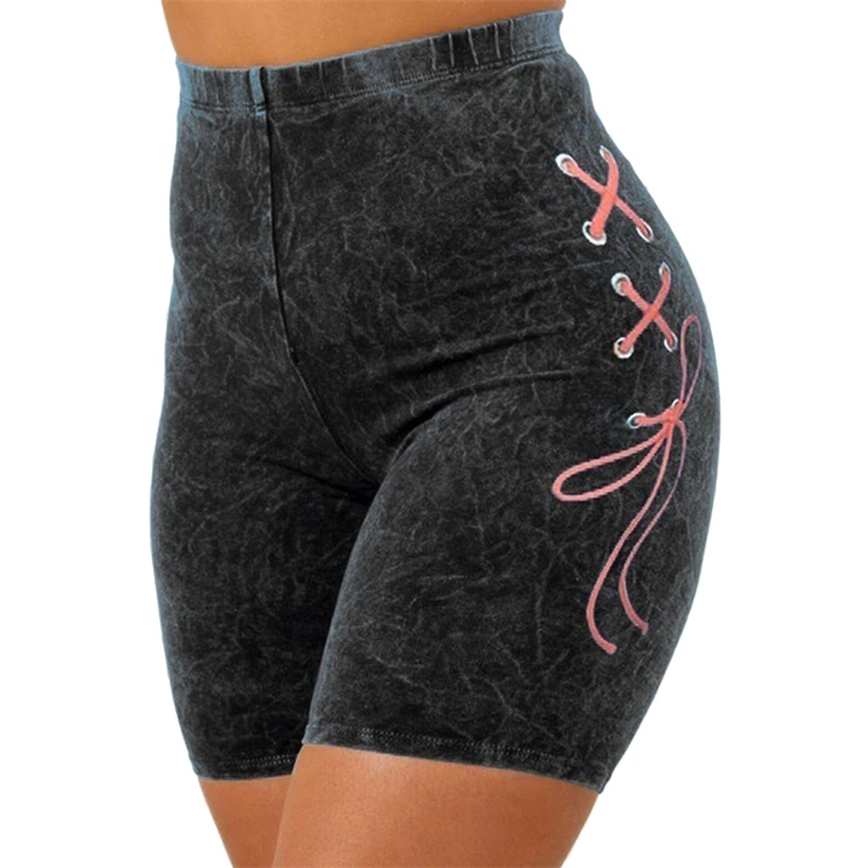 

2022 New Woman Fashion Slim High Waist Imitation Denim Jean Shorts Comfortable Breathable Simple Yoga Shorts Leggings