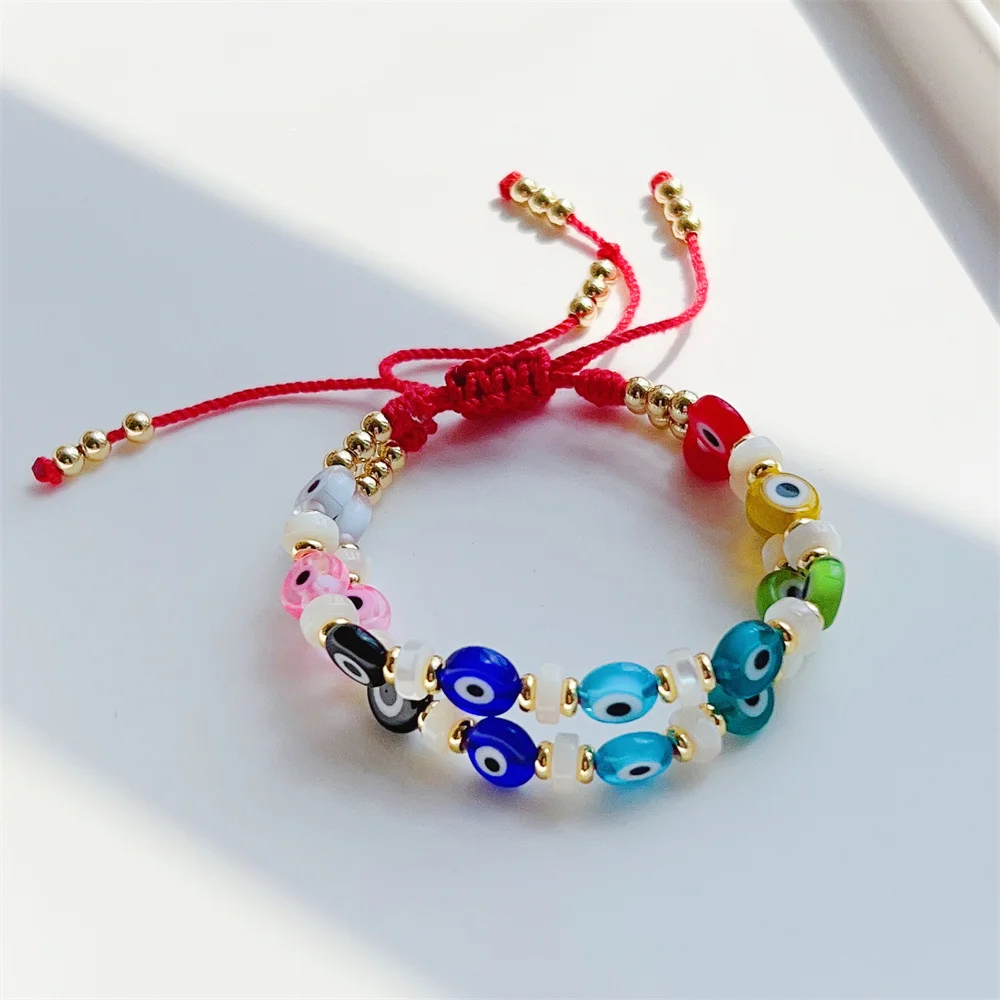 

Y2K Acessories Bracelets Turkish Evil Eye Beaded for Friends Gift Handmade Jewelry for Women Pulseras Femme Lucky Bracelet