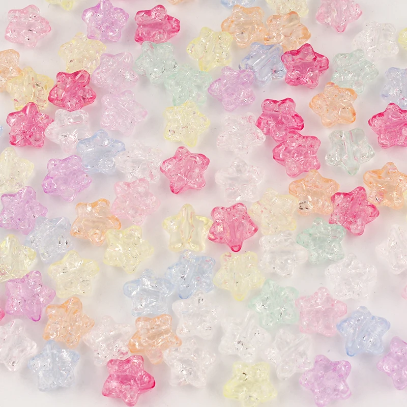 10 шт. цветные акриловые пятиконечные звезды трещины бусины Сделай Сам ювелирные