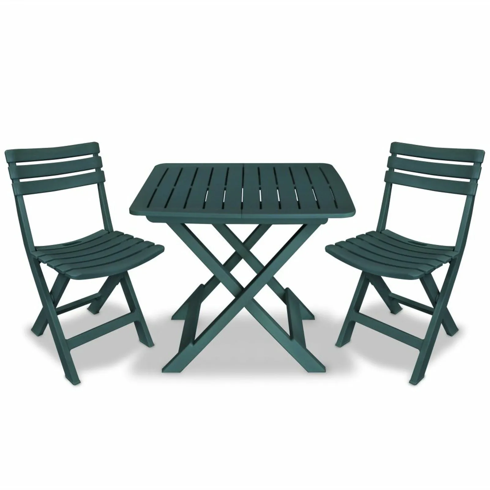 

3 Piece Folding Bistro Set Plastic Green