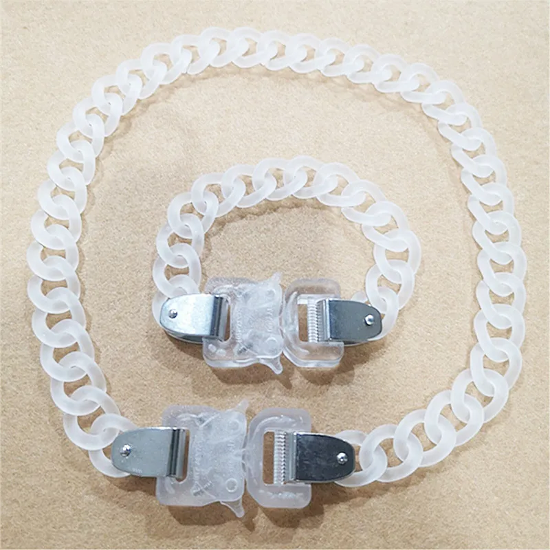 Прозрачное акриловое ожерелье с подвеской в виде цепочки замком