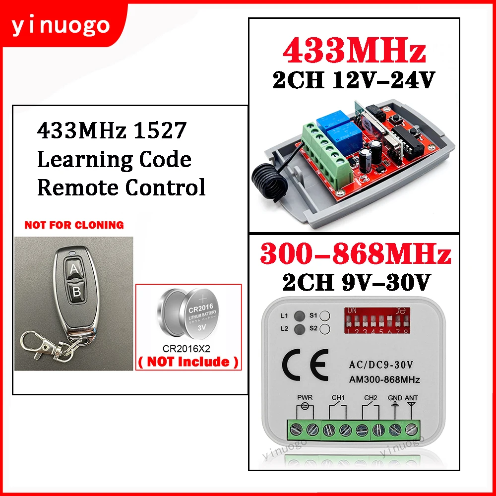 

Обучающий код EV1527, дистанционное управление гаражной дверью, 433 МГц, универсальное Быстродействующее устройство, приемник переменного/пост...