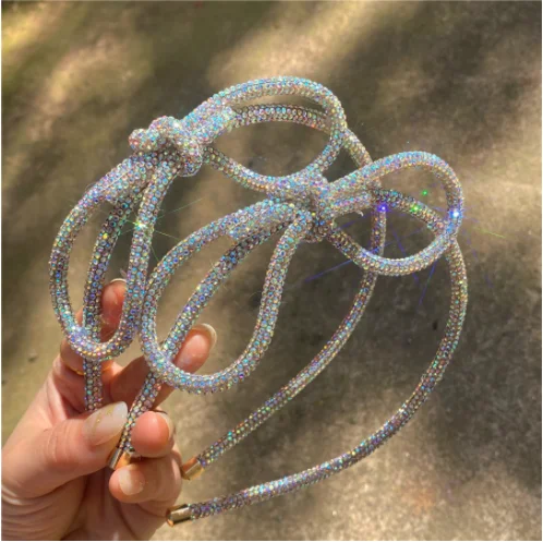 

Women hairbands Rhinestone full diamond super flash female knotted temperament all-match headwear