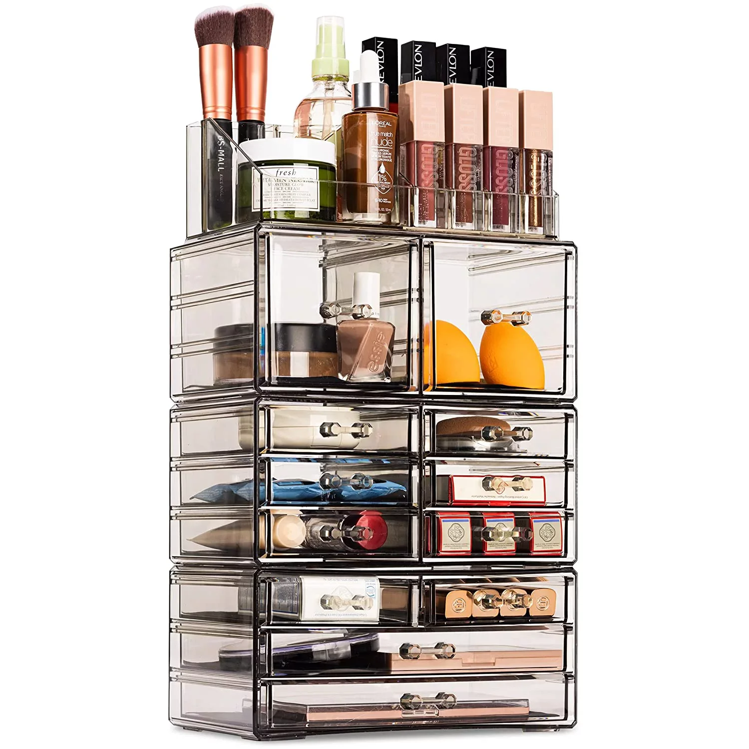 

Cosmetic Makeup and Jewelry Storage Case Tower Display Organizer - Spacious Design - Great for Bathroom, Dresser